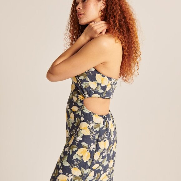 Abercrombie & Fitch Lemon Halter Cutout Dress - Picture 4 of 5
